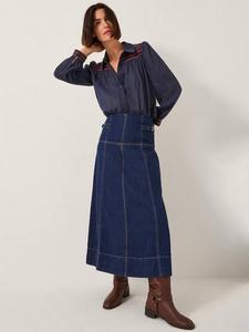 Фелисити блузка с вышивкой на плече Monsoon, Navy