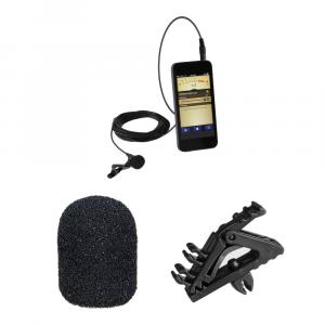 Петличный микрофон Polsen MO-PL1 для мобильных устройств с микрофонным держателем и комплектом ветрозащитных экранов