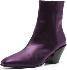 Женские ботильоны Maiyang, стильные, с широким каблуком средней высоты, округлый носок, боковая молния, классические, модные, для вечеринок и клубов, короткие, размер 4-16 US, Purple