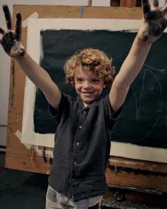 Детская рубашка для мальчика из бамбула 100% хлопок Zippy, темно-серый