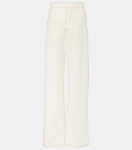 Широкие брюки из смесовой шерсти с высокой талией Alaïa, Balanc