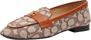 Женские лоферы Coach Sculpted C из фирменного жаккарда, Cocoa/Burnished Amber