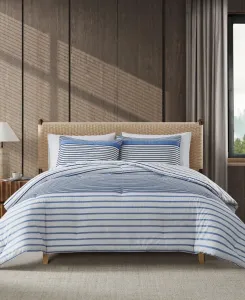 Комплект постельного белья Cooper Stripe Cotton, двусторонний, 2 предмета, размер Twin Eddie Bauer, синий