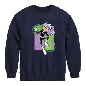 Флисовая толстовка с принтом Дэнни Фантом для мальчиков 8-20 лет Nickelodeon, синий