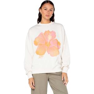 Женская коллекция: объемная толстовка с круглым вырезом ROXY, Egret Hibiscus Spray