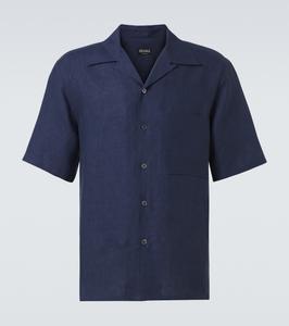 Льняная рубашка Zegna, Navy Zegna