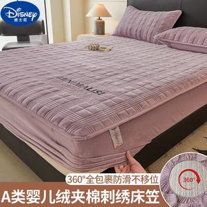 Disney Простыня на резинке 180х200 см, флис, утепленная, с пурпурной подкладкой