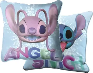 Подушка Лило и Стич Ангел и Стич, 40x40 см, мягкая подушка, подходит к постельному белью. Beronage