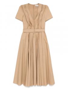 Elie Saab поплиновое платье мини, коричневый