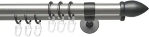 Карниз для штор Liedeco "Lan Mush", 2 направляющих, фиксированного размера, 2 направляющих фиксированного размера Ø 20 мм 240 см, Ø 20 мм, цвет silberfarben/anthrazit