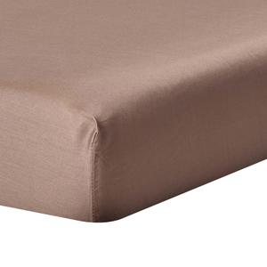 Простыня на резинке Homescapes, 100x200 см, коричневый