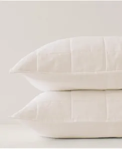 Комплект из 2 стеганых наволочек из органического хлопка - стандартный размер Pact, слоновая кость