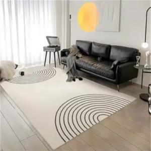 Saint Valentine Ковер 100х200 см из велюра в стиле ваби-саби для гостиной, полукруглый узор