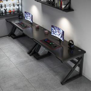 Naijia компьютерный стол, двухместный игровой стол, домашний простой рабочий стол, длинный стол, письменный стол кунжутный черный 320см