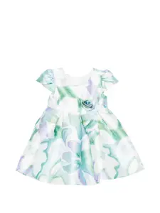 Платье с цветочной розеткой Abel & Lula, белый