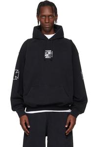 Худи с логотипом тройного байкерского креста Vetements, черный