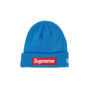 Шапка-бини с логотипом Supreme x New Era Box, цвет Синий