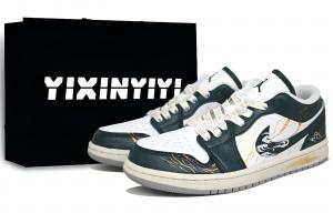 Air 1 Low топ винтажные баскетбольные кроссовки Unisex Jasper Jordan, Jasper (Shopping Bag)