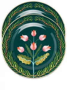 Набор Tulips из двух десертных тарелок La Doublej, зеленый