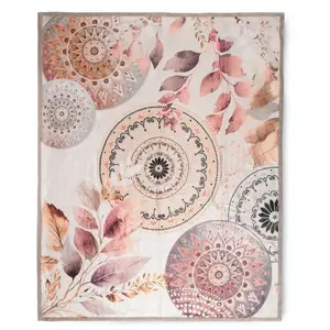 Плед hip Afina, мягкий, уютный, 130x160 см, с двумя сторонами, мандала, простой, серый Hip, серый