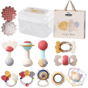Набор развивающих игрушек Newborn Full Moon Box Disney, [storage box+shopping bag]staged baby rattles 10 pack+teething balls