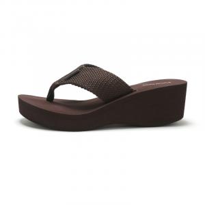 BOREE Женские EVA тихие устойчивые к запахам износостойкие нескользящие шлепанцы коричневые [средний каблук 5 см], цвет Brown[Medium Heel 5cm]