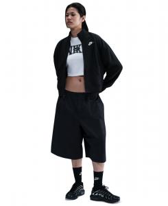 Женская флисовая спортивная куртка свободного кроя "Клубная" Nike, Black/White