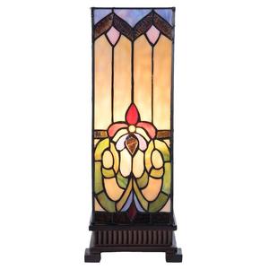 Настольная лампа Clayre & Eef Tiffany 17x17x44 см, бежевый, синий, стекло, квадратная Clayre&Eef