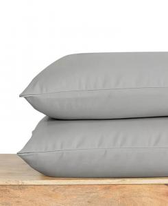 Набор из 2 наволочек из 100% органического хлопка, подлинные сертифицированные GOTS, мягкие и охлаждающие хлопковые наволочки из перкальового плетения с застежкой-конвертом от California Design Den, серый