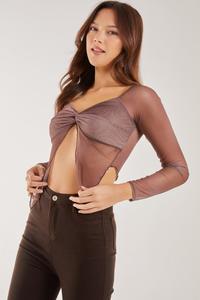 Сетчатый топ с длинными рукавами и бабочками Pink Vanilla, фиолетовый