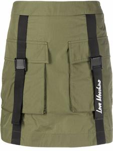 Love Moschino юбка мини с накладными карманами, зеленый