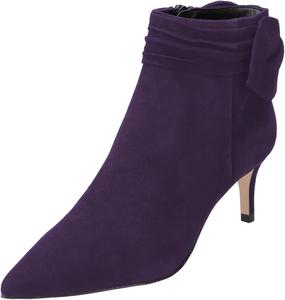Женские ботильоны Pazzion с закрытым носком и бантиком, боковые молнии, низкий каблук-кисет, осенние ботинки, туфли для коктейлей и повседневной носки, размер 4-16 US, Purple