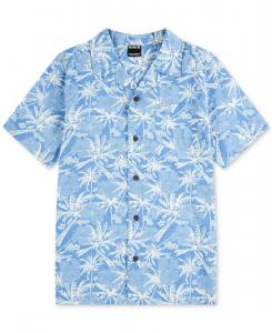Рубашка для мальчиков с коротким рукавом и принтом в стиле кемпинга Hurley, Aquifer