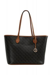 Шопер, искусственная кожа, кулон с логотипом, для женщин L.CREDI, коричневый