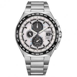 CITIZEN Часы Airborne Eagle Series с радиоуправлением, кварцевый механизм, ремешок из титанового сплава, мужские часы, белый циферблат