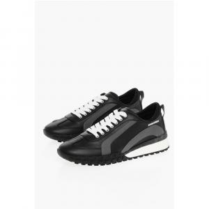 Кожаные кроссовки LEGEND с контрастными деталями Dsquared2, черный