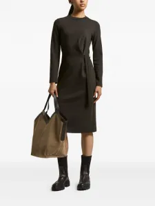 Трикотажное платье миди с завязками Peserico, коричневый