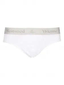 Трусы из хлопкового микса с логотипом (набор из трех штук) Vivienne Westwood, серый