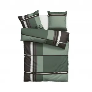 Постельное белье H.I.S "CASSIA", в спортивном дизайне в клетку, постельное белье из хлопка, по размеру. 135х200см, зеленый