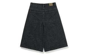 714STREET Джинсовые шорты унисекс, Черный/Серый