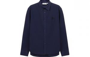 Классическая мужская рубашка с изображением головы тигра, темно-синяя Kenzo, темно-синий