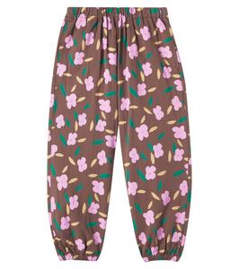 Спортивные брюки из хлопка с цветочным принтом Jellymallow, коричневый