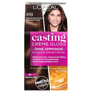Краска для волос casting crème gloss pflegend Loreal Paris, nr. 418 - schokolade mocca, количество 1 шт.