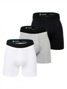 STANCE Комплект из 3 боксерских трусов: черный/белый/серый