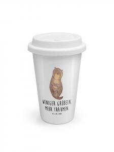 Mr. & Mrs. Panda Кофейная кружка ToGo в форме панциря выдры с белой надписью