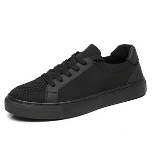SENJIALUO Мужские низкие скейтбордские кеды с черной подошвой, цвет Black Sole