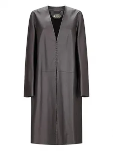 Пальто с декоративной строчкой FENDI, коричневый