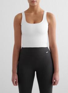 AIM'N Женский спортивный бюстгальтер для йоги, бесшовный бралетт в рубчик, белый