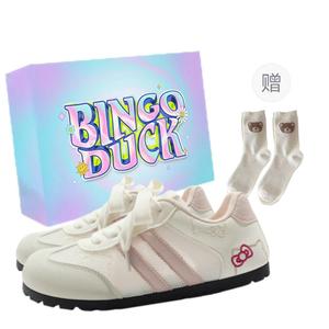 BINGO DUCK Женские скейтерские кеды Low top с бело-розовым дизайном + эксклюзивная коробка для обуви + подарочные носки, цвет White Pink+Exclusive Shoe Box+Gift Socks