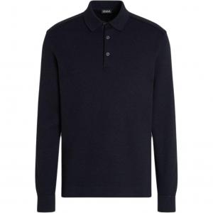 Поло Zegna FW25 приталенное мужское Ermenegildo Zegna, синий